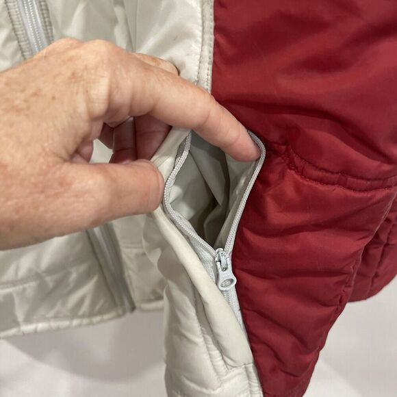 Fila Puffer Jacket XXL Zip Pocket Color Block Street Wear Tennis Euro Red Blue - Picture 5 of 15